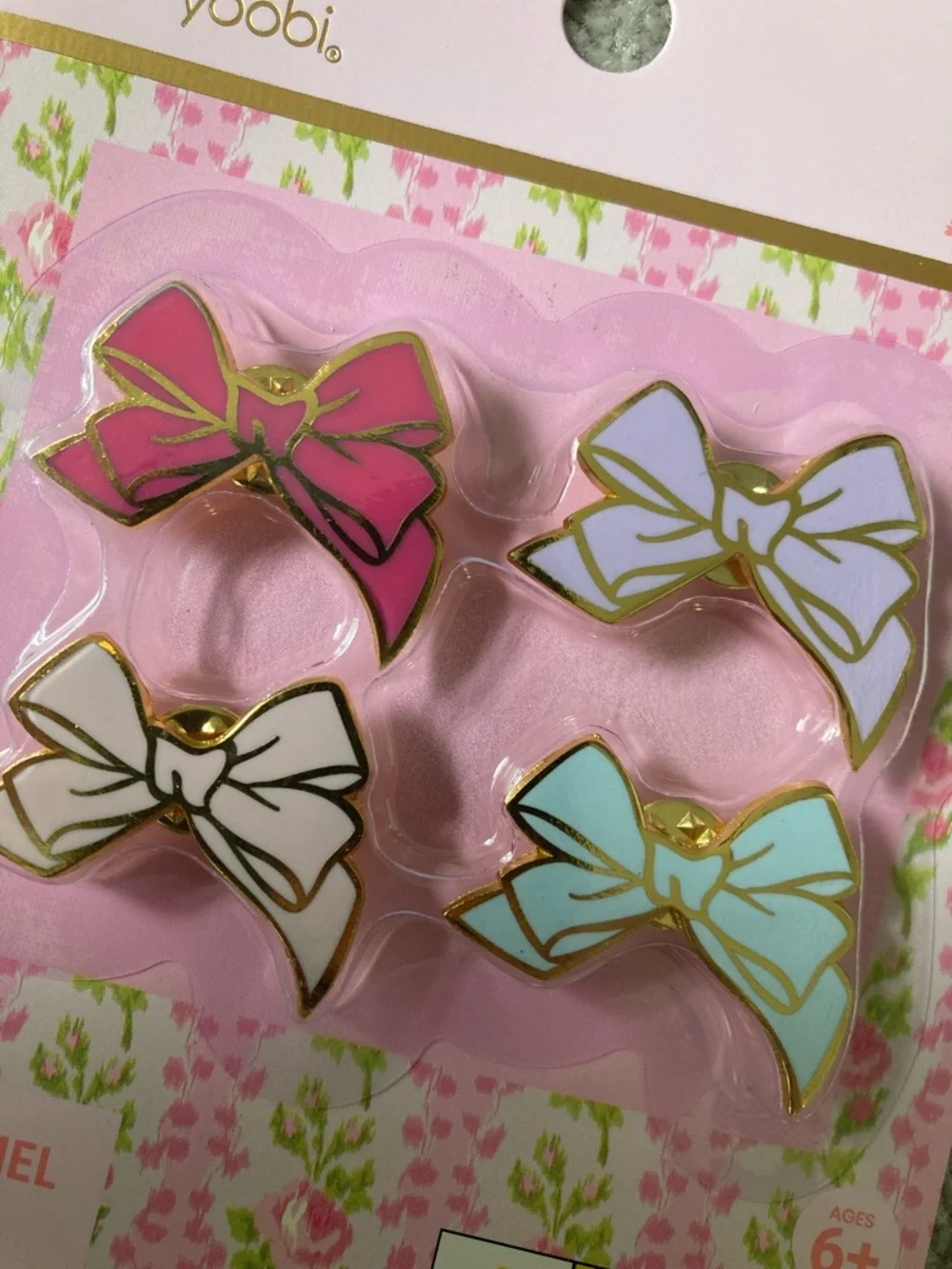 IN-HAND | LoveShackFancy x Target Yoobi 4-Pack Bow Enamel Pins